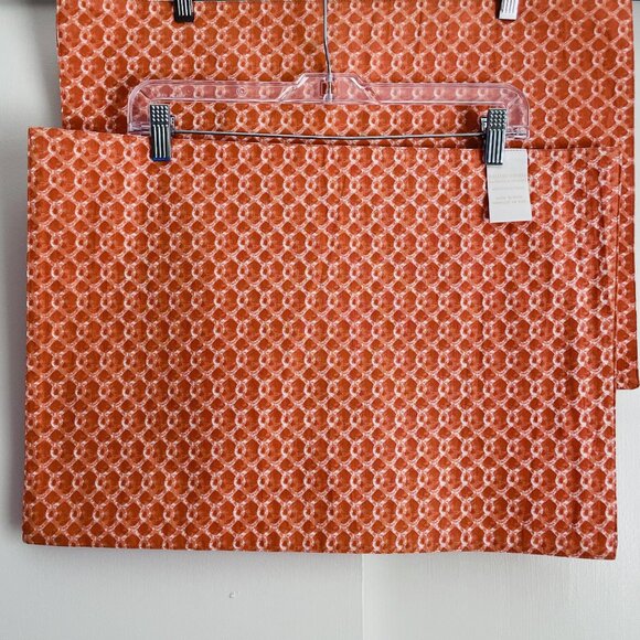 NWOT Williams Sonoma Kitchen Dining Place Mat SET of 2 Burnt Orange Cotton Print - Picture 6 of 6